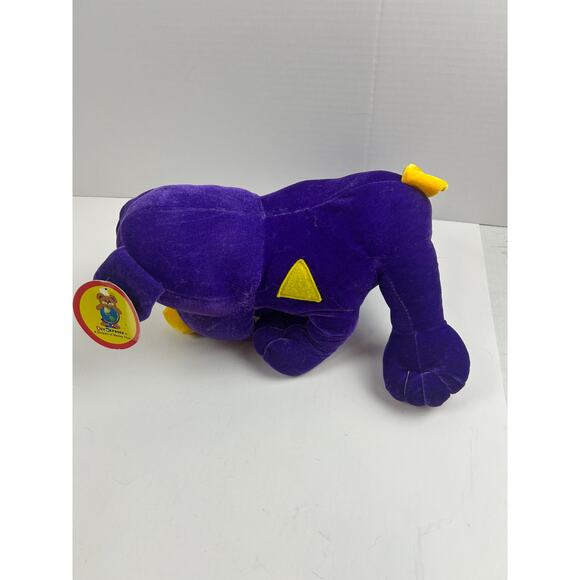 Toy Network Purple Dog Plush Stuffed Animal Yellow Spots Tongue Out 2003 NWT - Picture 3 of 12